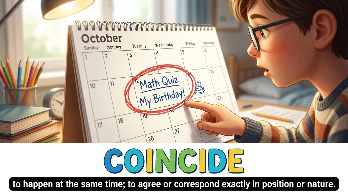 English Illustration for coincide